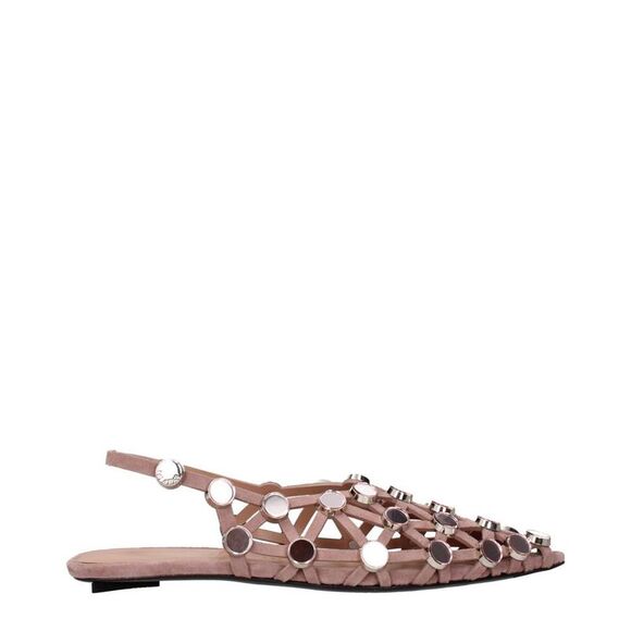 The Attico Shoes - The Attico Slingback Cage Sandals Women Pink Flat Shoes